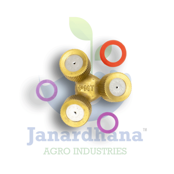 Bhumiputraseva.com | PMT 3-Hole Full Brass Nozzle | PN-1 | Compatible with Agricultural & Garden Sprayers