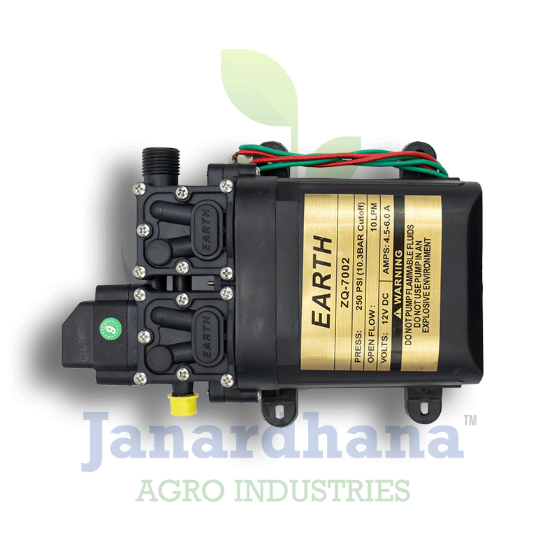 Earth Double Motor with Cover – 10 LPM 250 PSI | 12V Heavy-Duty Sprayer Pump with Auto Cut-Off