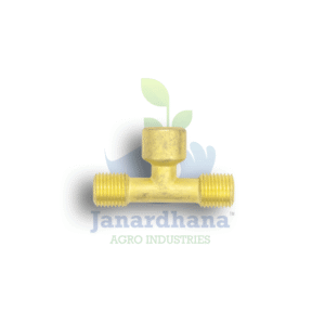 14mm Thread T Brass Connector – 3-Way Brass T-Joint for Power Sprayer Pipe & Lance Connections (1 Pc)