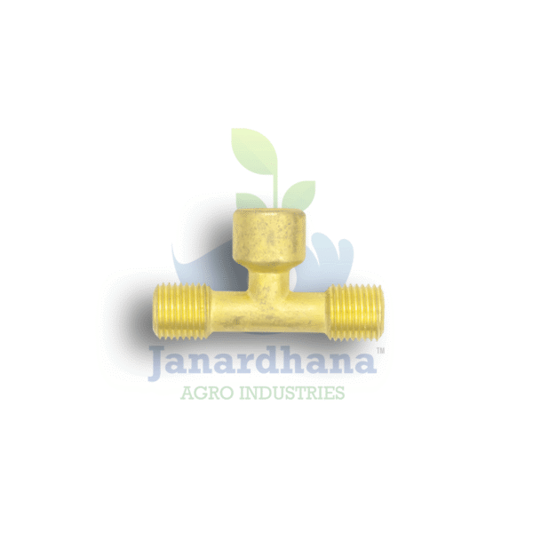 14mm Thread T Brass Connector – 3-Way Brass T-Joint for Power Sprayer Pipe & Lance Connections (1 Pc)