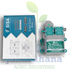 SISA 12V 250PSI Spray Pump Double Motor - Heavy Duty 12 LPM High Pressure Dual Water Pump for Agriculture Knapsack Sprayers, Tractor Trailed Sprayers, and Drip Irrigation Fertilizer Drenching. Features 3.5 Meter High Suction Length, Smart Auto Cut-Off Pressure Switch, and Low Battery Consumption (5-7A). Ideal for 20 Liter Tank Replacement, Liquid Fertilizer Pumping, and Commercial Farming Applications. Upgrade Your Agricultural Equipment with Premium Spare Parts.