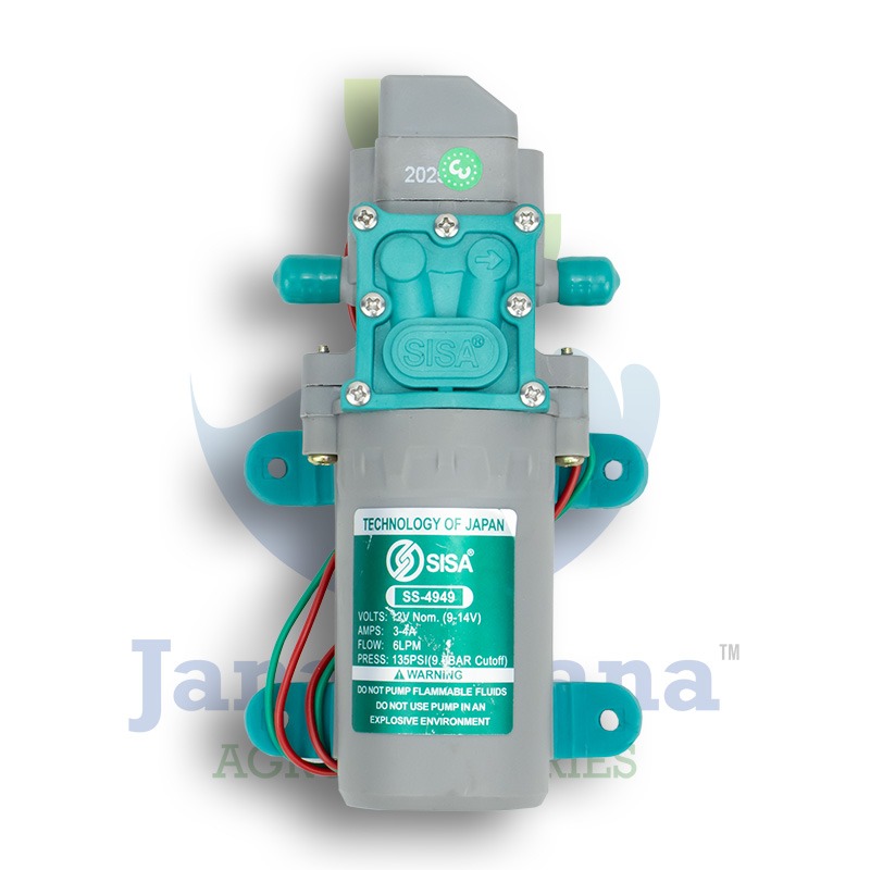 SISA 6LPM 135 PSI Motor (Nipple Type) – 12V High-Pressure Diaphragm Pump with Auto Cut-Off
