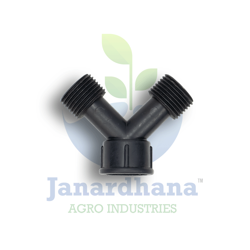 Sprayer Thread Y Connector – Dual-Outlet Plastic Y Fitting for Agricultural Sprayer