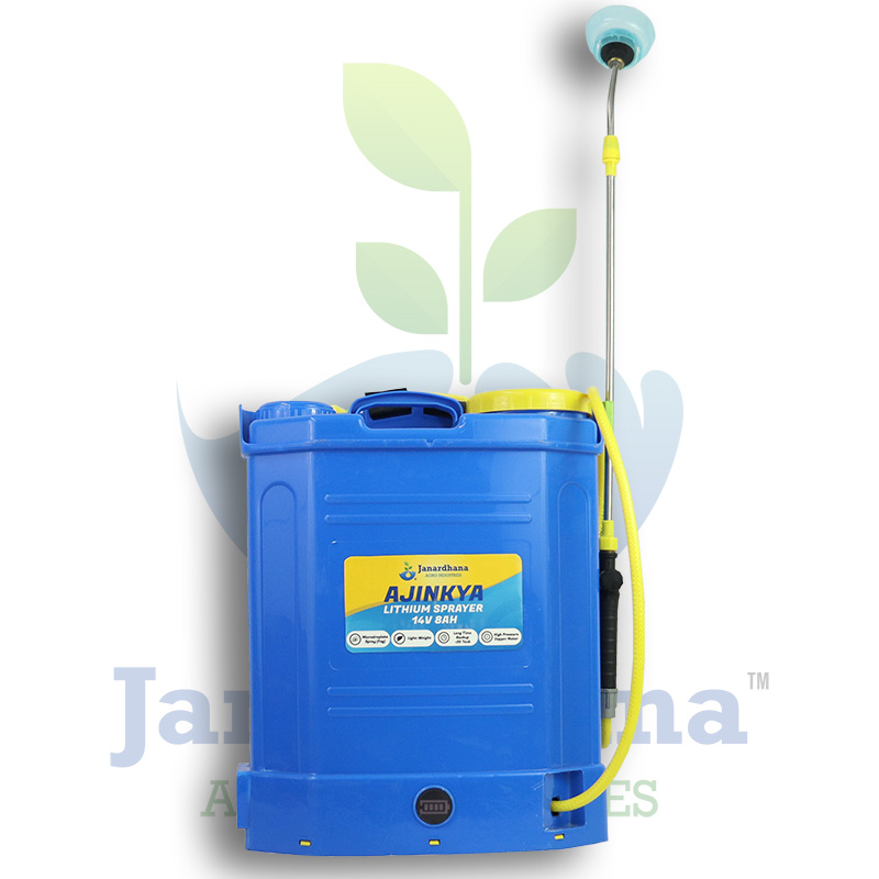 Janardhana Agro Industries Ajinkya 16L 14V 8Ah LiFePO4 Lithium Battery Sprayer | High Pressure 6 LPM Motor | Heavy Duty Agriculture Spray Pump (Made in India)